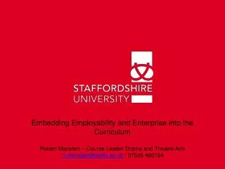 Embedding Employability and Enterprise into the Curriculum
