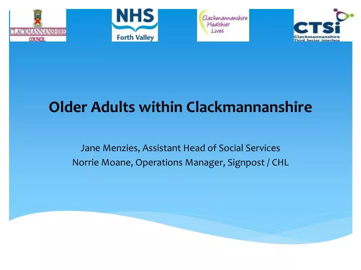 older adults within clackmannanshire