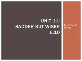 Unit 11: Sadder but wiser 6.10