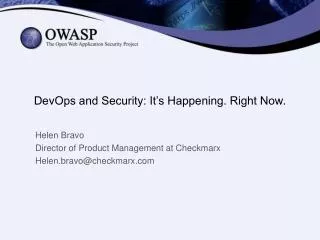 DevOps and Security: It’s Happening. Right Now .