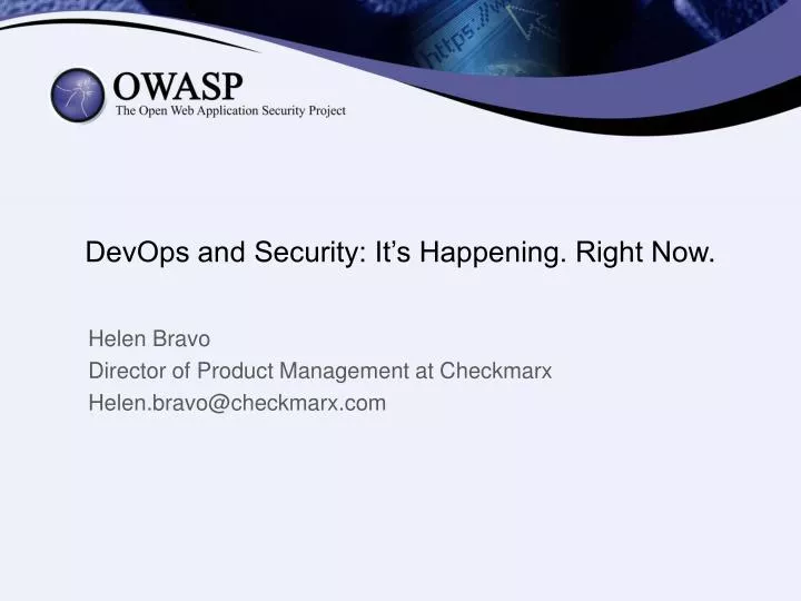 devops and security it s happening right now