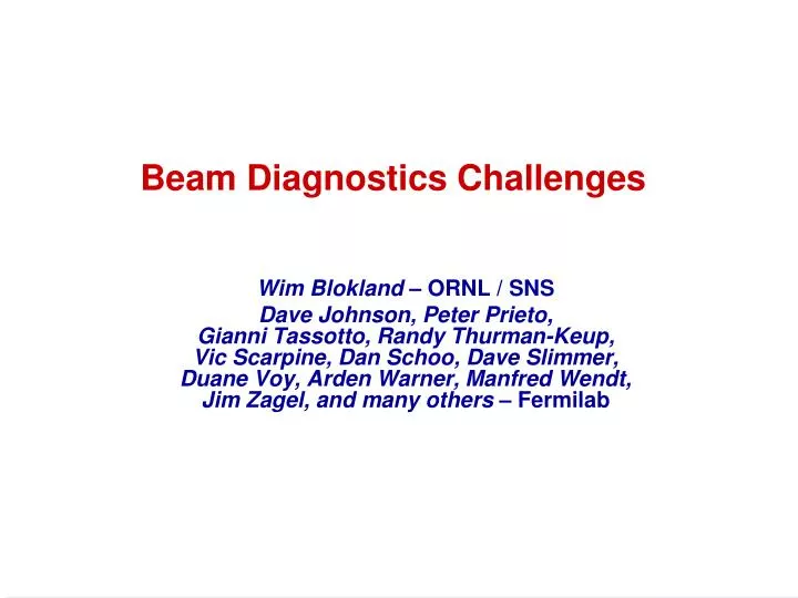 beam diagnostics challenges