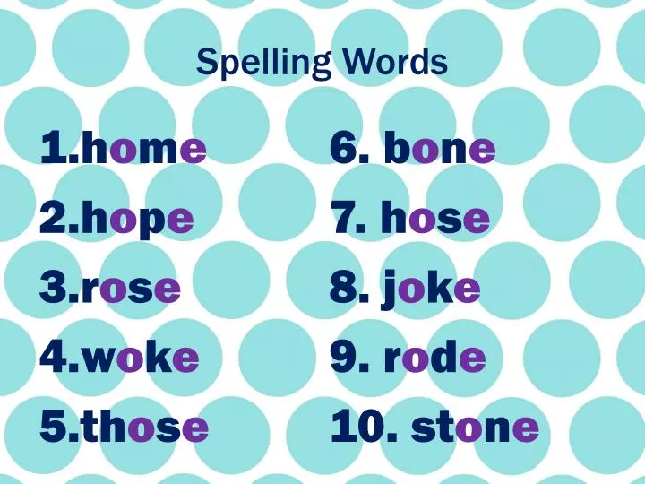 spelling words