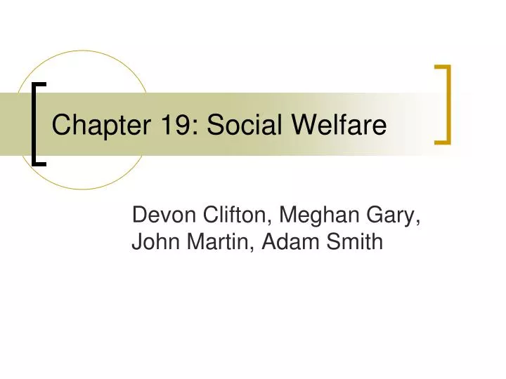 chapter 19 social welfare