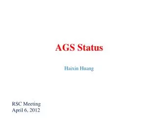 AGS Status