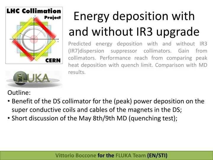 energy deposition with and without ir3 upgrade