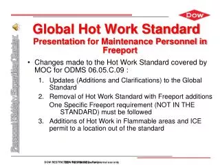 Global Hot Work Standard
