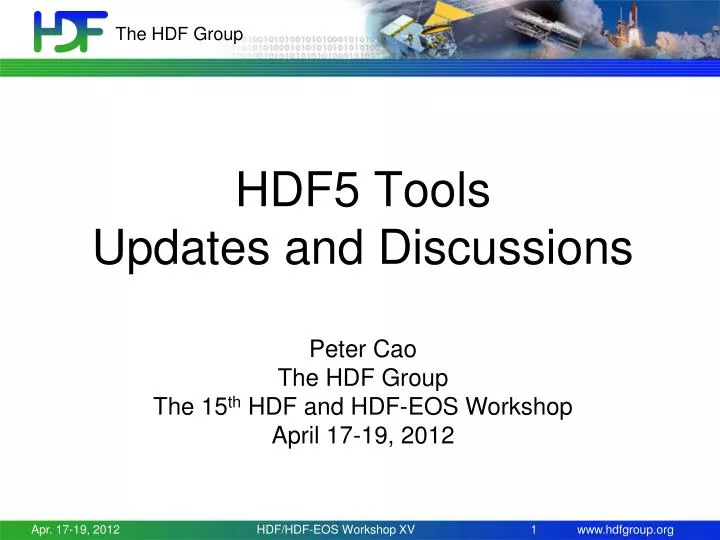 hdf5 tools updates and discussions