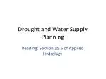 Drought and Water Supply Planning