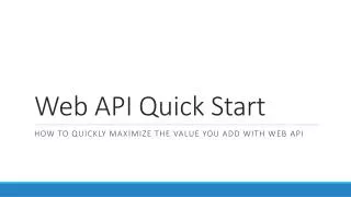 Web API Quick Start
