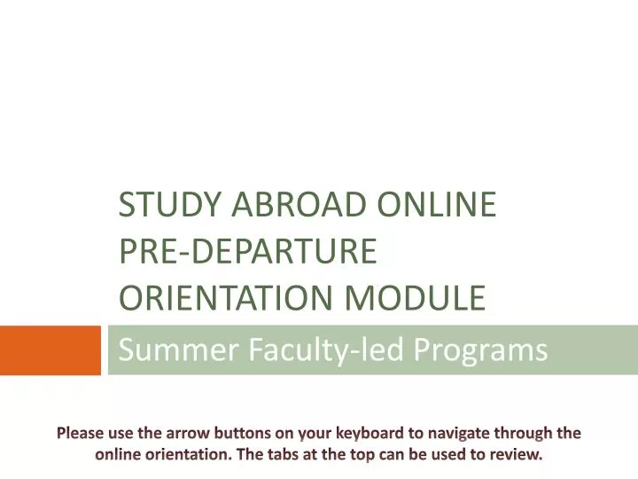 summer faculty led programs