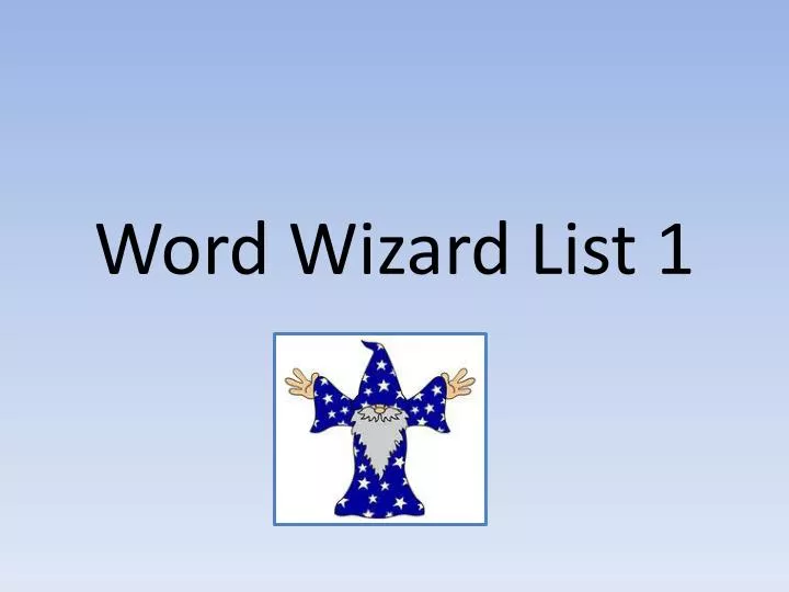 word wizard list 1