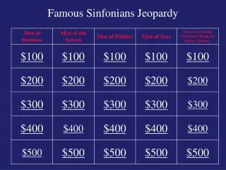 Famous Sinfonians Jeopardy