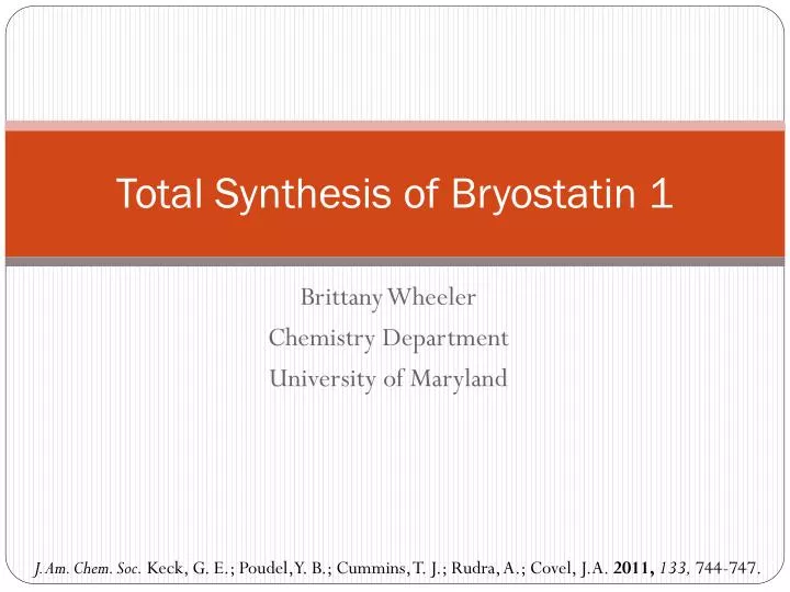 total synthesis of bryostatin 1