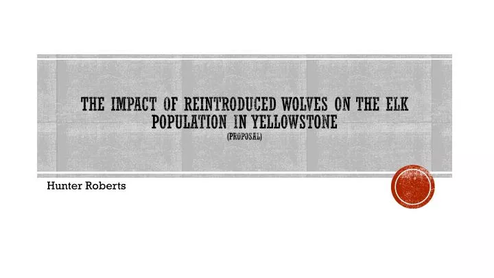 the impact of reintroduced wolves on the elk population in yellowstone proposal