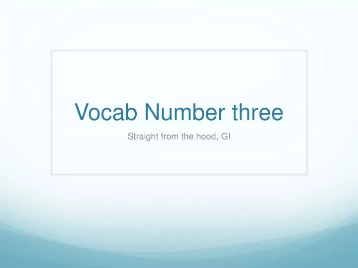 vocab number three