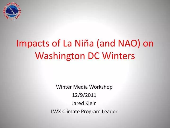 impacts of la ni a and nao on washington dc winters