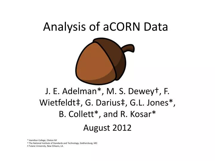 analysis of acorn data