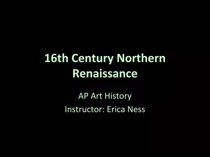16th century northern renaissance