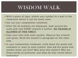 Wisdom walk