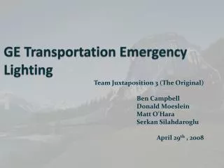 GE Transportation Emergency Lighting