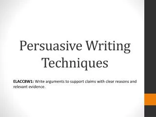 Persuasive Writing Techniques