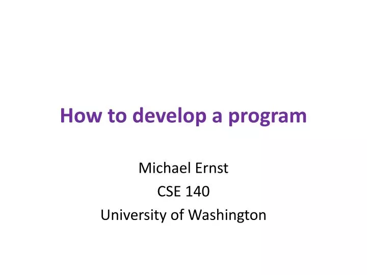 how to develop a program