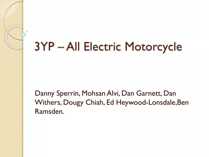 3yp all electric motorcycle