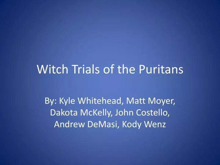 witch trials of the puritans