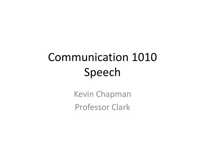 communication 1010 speech