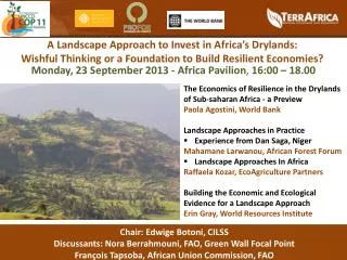 A Landscape Approach to Invest in Africa’s Drylands: