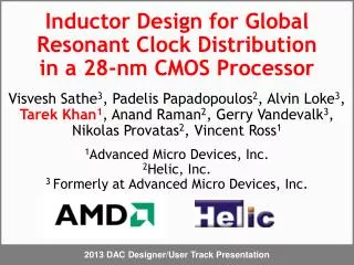 Inductor Design for Global Resonant Clock Distribution in a 28-nm CMOS Processor