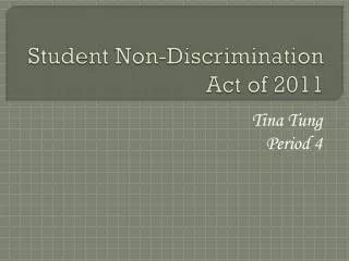 Student Non-Discrimination Act of 2011