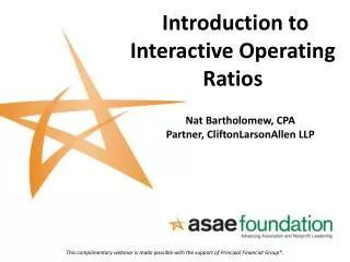 Introduction to Interactive Operating Ratios