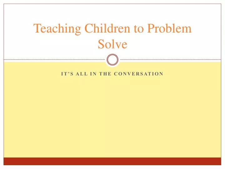 teaching children to problem solve