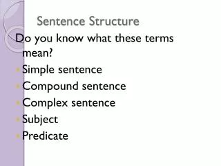 sentence structure