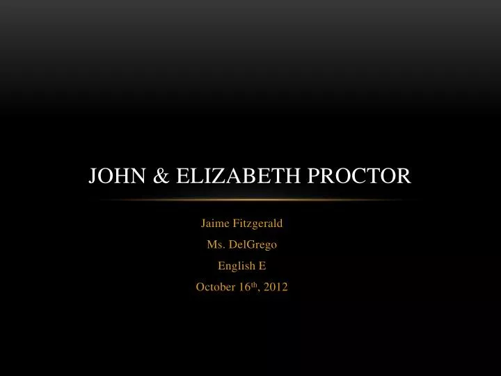 john elizabeth proctor