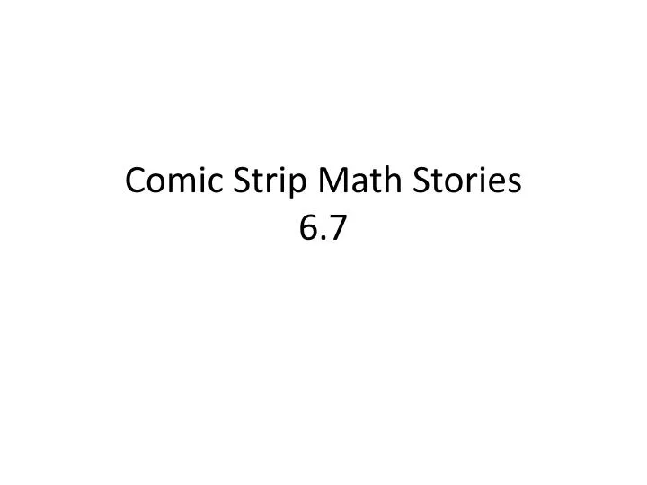 comic strip math stories 6 7