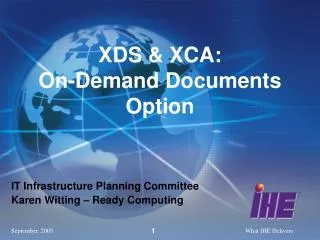 XDS &amp; XCA: On-Demand Documents Option