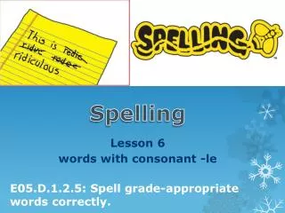 Lesson 6 words with consonant -le