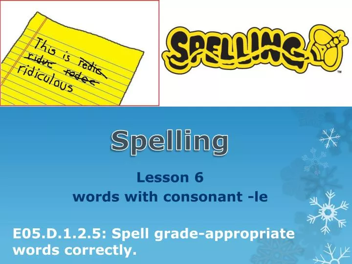 lesson 6 words with consonant le