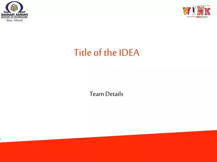 title of the idea