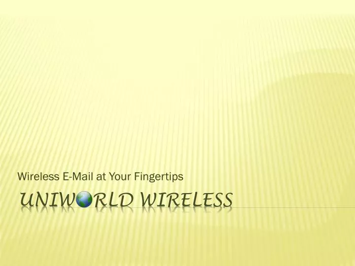 wireless e mail at your fingertips