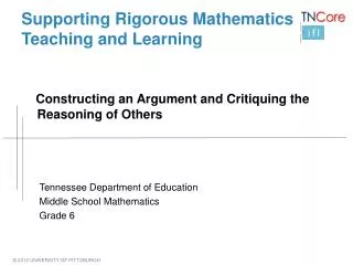 Supporting Rigorous Mathematics Teaching and Learning