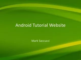 Android Tutorial Website