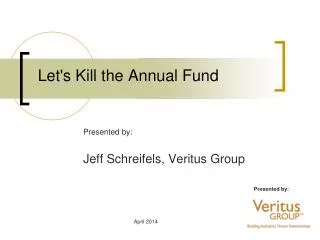 Let's Kill the Annual Fund