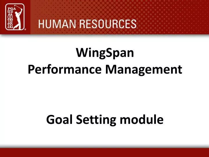 wingspan performance management goal setting module