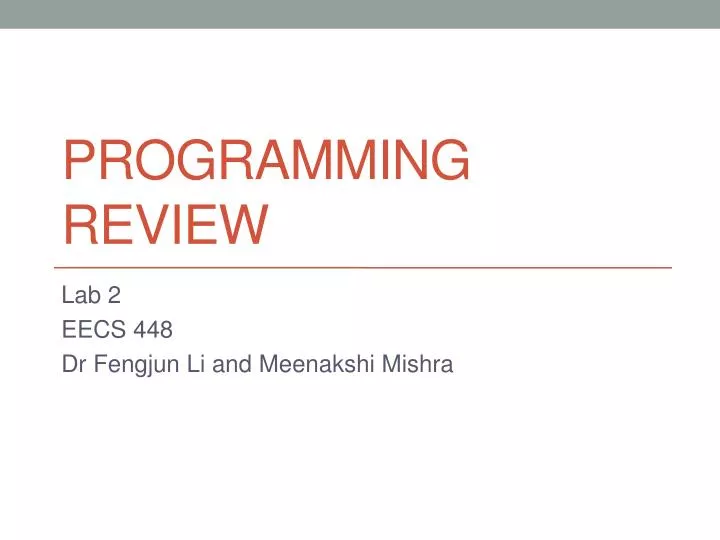 programming review