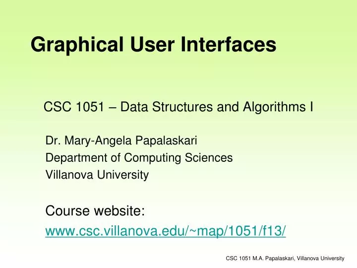 csc 1051 data structures and algorithms i