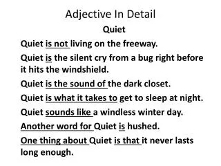 Adjective In Detail